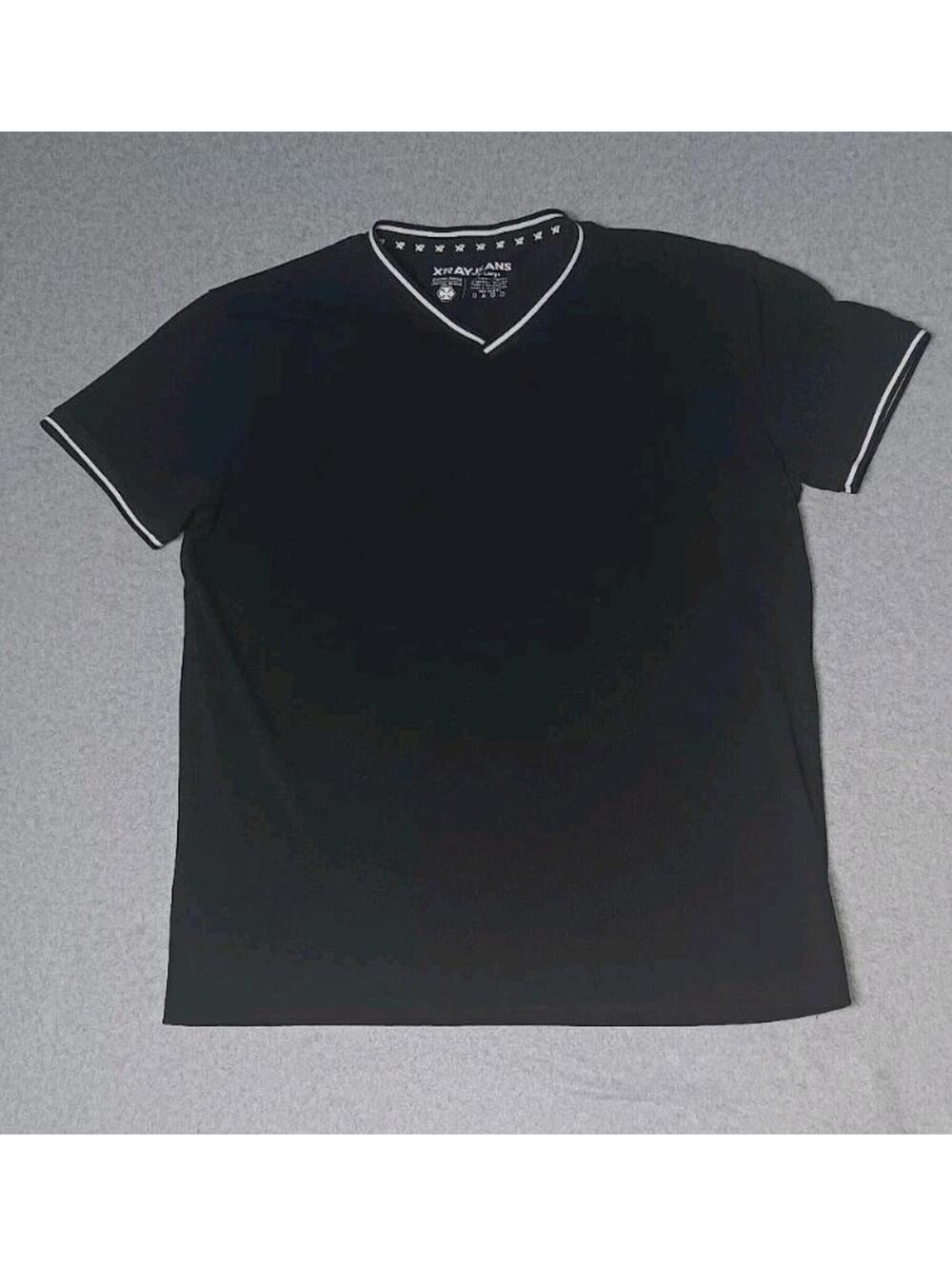 Xray Jean Premium Cotton Short Sleeve Shirt Mens Size XL Black With White...